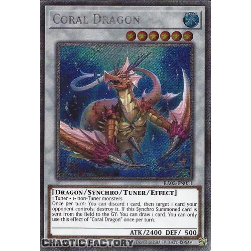 Platinum Secret Rare RA02-EN031 Coral Dragon 1st Edition NM