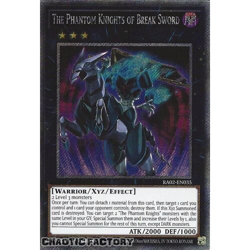 Platinum Secret Rare RA02-EN035 The Phantom Knights of Break Sword 1st Edition NM