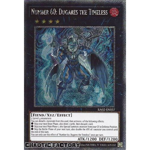 Platinum Secret Rare RA02-EN037 Number 60: Dugares the Timeless 1st Edition NM