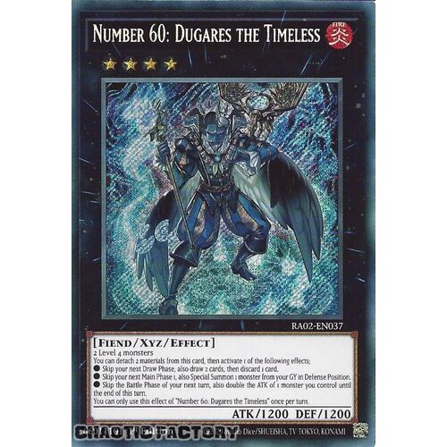 RA02-EN037 Number 60: Dugares the Timeless Secret Rare 1st Edition NM