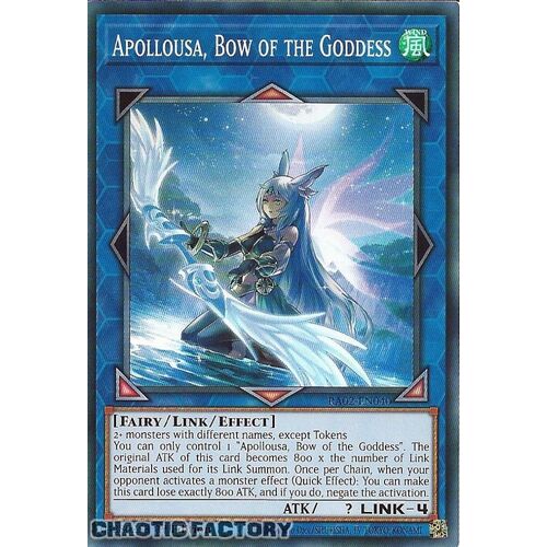 RA02-EN040 Apollousa, Bow of the Goddess (alternate art) Super Rare 1st Edition NM