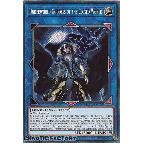 RA02-EN045 Underworld Goddess of the Closed World Secret Rare 1st Edition NM