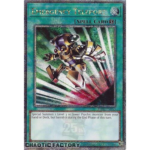 Quarter Century Secret Rare RA02-EN053 Emergency Teleport 1st Edition NM