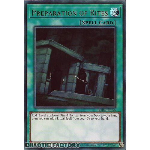 RA02-EN056 Preparation of Rites Ultra Rare 1st Edition NM