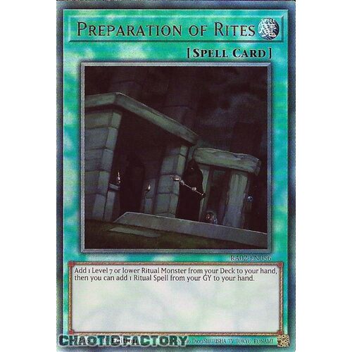Ultimate Rare RA02-EN056 Preparation of Rites 1st Edition NM