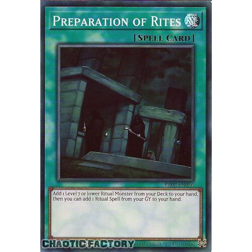 RA02-EN056 Preparation of Rites Super Rare 1st Edition NM