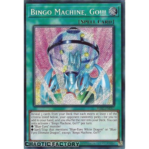 RA02-EN062 Bingo Machine, Go!!! Secret Rare 1st Edition NM