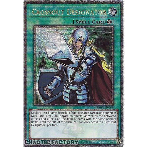 Quarter Century Secret Rare RA02-EN063 Crossout Designator 1st Edition NM