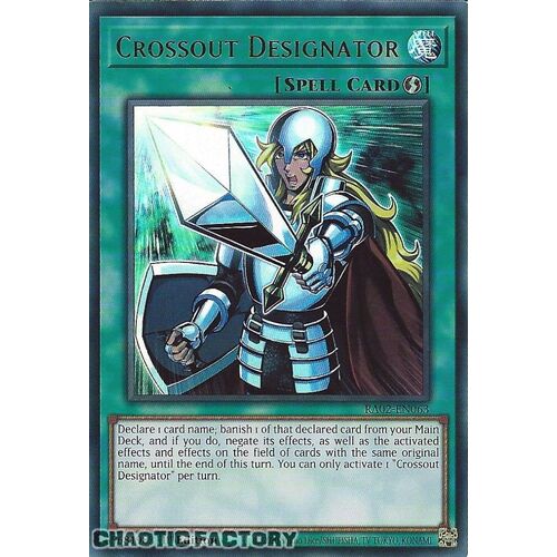 RA02-EN063 Crossout Designator Ultra Rare 1st Edition NM