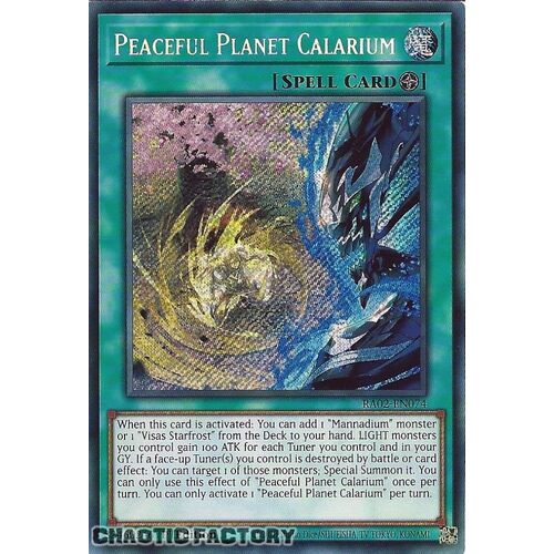 RA02-EN074 Peaceful Planet Calarium Secret Rare 1st Edition NM