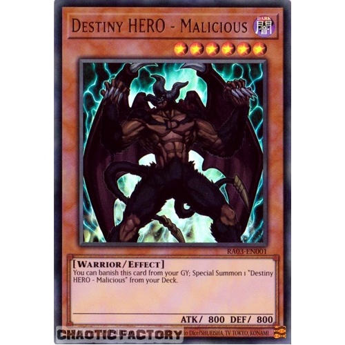 RA03-EN001 Destiny HERO - Malicious Ultra Rare 1st Edition NM