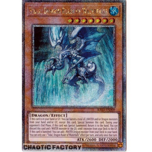 RA03-EN009 Tidal, Dragon Ruler of Waterfalls Quarter Century Secret Rare 1st Edition NM