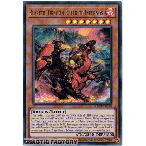 RA03-EN010 Blaster, Dragon Ruler of Infernos Ultra Rare 1st Edition NM