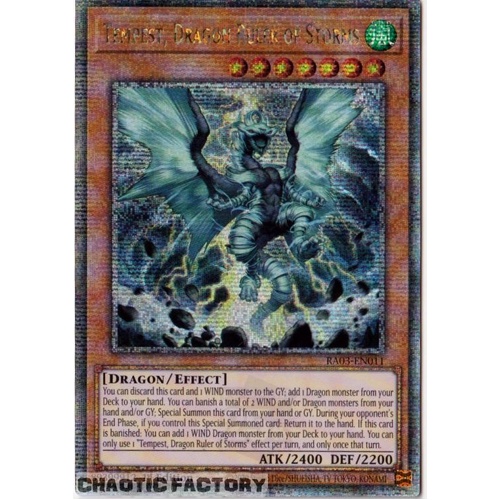 RA03-EN011 Tempest, Dragon Ruler of Storms Quarter Century Secret Rare 1st Edition NM