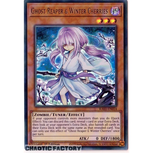 RA03-EN014 Ghost Reaper & Winter Cherries VER 1 Ultra Rare 1st Edition NM