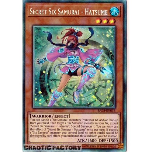 RA03-EN016 Secret Six Samurai - Hatsume Collector's Rare 1st Edition NM