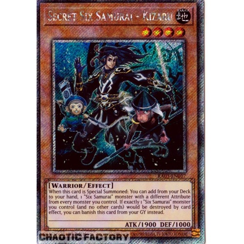 RA03-EN017 Secret Six Samurai - Kizaru Platinum Secret Rare 1st Edition NM