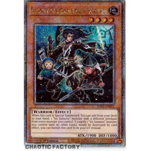 RA03-EN017 Secret Six Samurai - Kizaru Quarter Century Secret Rare 1st Edition NM