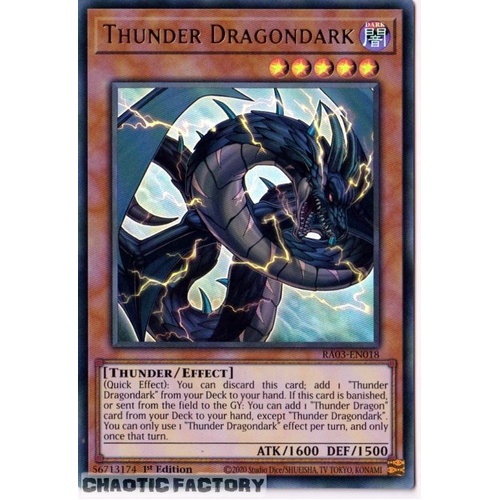 RA03-EN018 Thunder Dragondark Ultra Rare 1st Edition NM