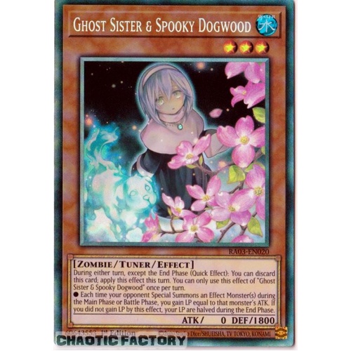 RA03-EN020 Ghost Sister & Spooky Dogwood (alternate artwork) Collector's Rare 1st Edition NM