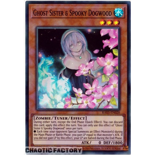 RA03-EN020 Ghost Sister & Spooky Dogwood (alternate artwork) Super Rare 1st Edition NM