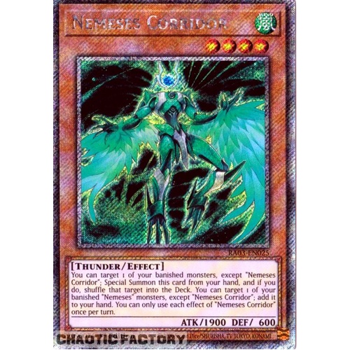RA03-EN025 Nemeses Corridor Platinum Secret Rare 1st Edition NM