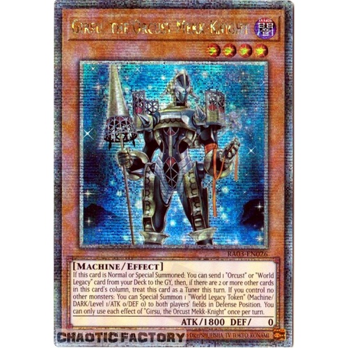 RA03-EN026 Girsu, the Orcust Mekk-Knight Quarter Century Secret Rare 1st Edition NM