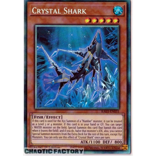 RA03-EN031 Crystal Shark Collector's Rare 1st Edition NM