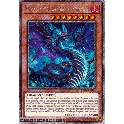 RA03-EN033 Snake-Eyes Flamberge Dragon Platinum Secret Rare 1st Edition NM