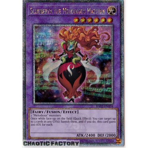 RA03-EN034 Schuberta the Melodious Maestra Quarter Century Secret Rare 1st Edition NM