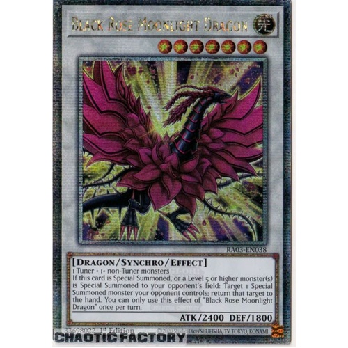RA03-EN038 Black Rose Moonlight Dragon Quarter Century Secret Rare 1st Edition NM