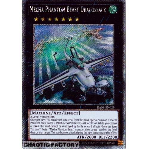 RA03-EN039 Mecha Phantom Beast Dracossack Platinum Secret Rare 1st Edition NM