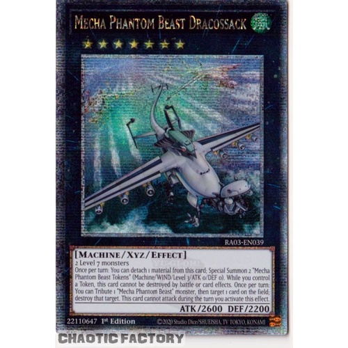 RA03-EN039 Mecha Phantom Beast Dracossack Quarter Century Secret Rare 1st Edition NM