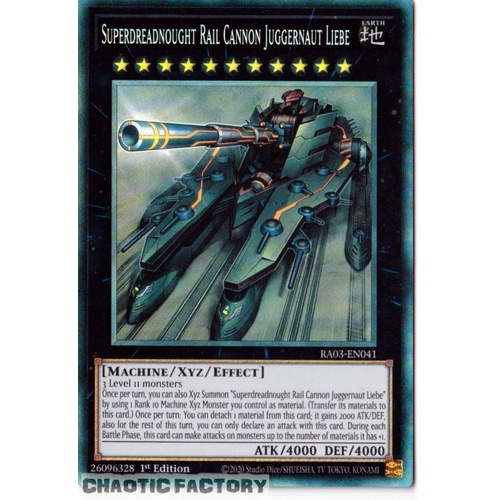 RA03-EN041 Superdreadnought Rail Cannon Juggernaut Liebe Collector's Rare 1st Edition NM