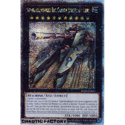 RA03-EN041 Superdreadnought Rail Cannon Juggernaut Liebe Quarter Century Secret Rare 1st Edition NM