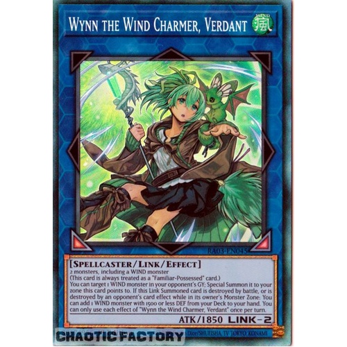 RA03-EN045 Wynn the Wind Charmer, Verdant Collector's Rare 1st Edition NM