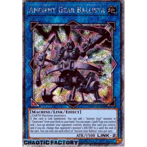 RA03-EN046 Ancient Gear Ballista Platinum Secret Rare 1st Edition NM