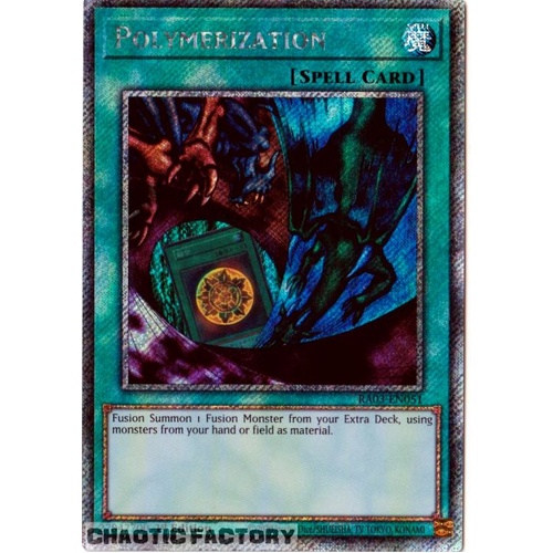 RA03-EN051 Polymerization (alternate artwork) Platinum Secret Rare 1st Edition NM
