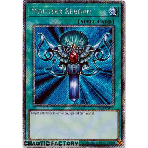 RA03-EN052 Monster Reborn Platinum Secret Rare 1st Edition NM