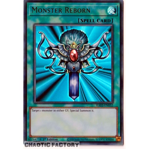 RA03-EN052 Monster Reborn Ultra Rare 1st Edition NM