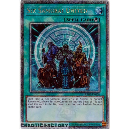 RA03-EN054 Six Samurai United Quarter Century Secret Rare 1st Edition NM