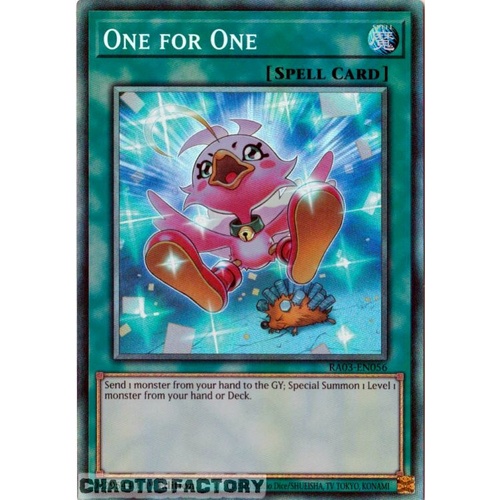 RA03-EN056 One for One (alternate artwork) Collector's Rare 1st Edition NM