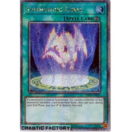 RA03-EN057 Summoning Curse Quarter Century Secret Rare 1st Edition NM