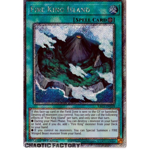 RA03-EN059 Fire King Island Platinum Secret Rare 1st Edition NM