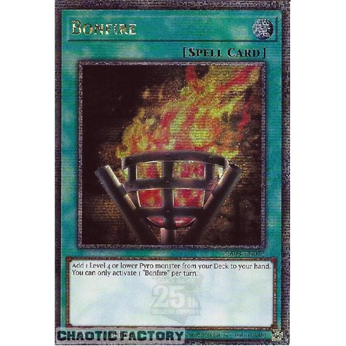 RA03-EN073 Bonfire Quarter Century Secret Rare 1st Edition NM