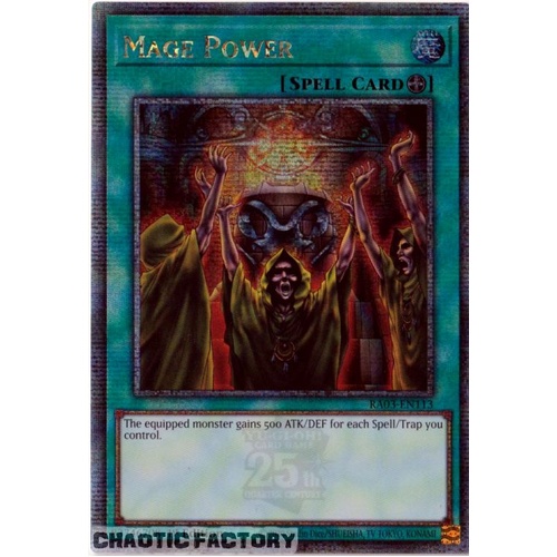 RA03-EN113 Mage Power Quarter Century Secret Rare 1st Edition NM