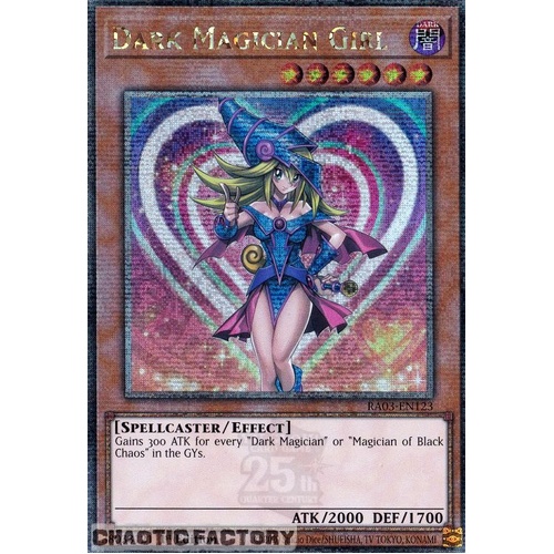 RA03-EN123 Dark Magician Girl  2022 art Quarter Century Secret Rare 1st Edition NM