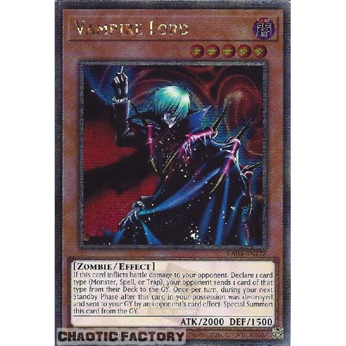 RA03-EN128 Vampire Lord Quarter Century Secret Rare 1st Edition NM