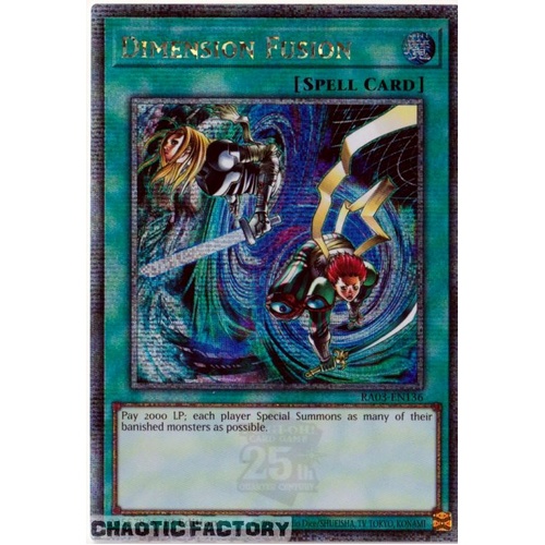 RA03-EN136 Dimension Fusion Quarter Century Secret Rare 1st Edition NM