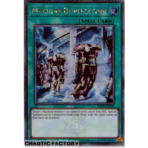RA03-EN145 Machine Duplication Quarter Century Secret Rare 1st Edition NM